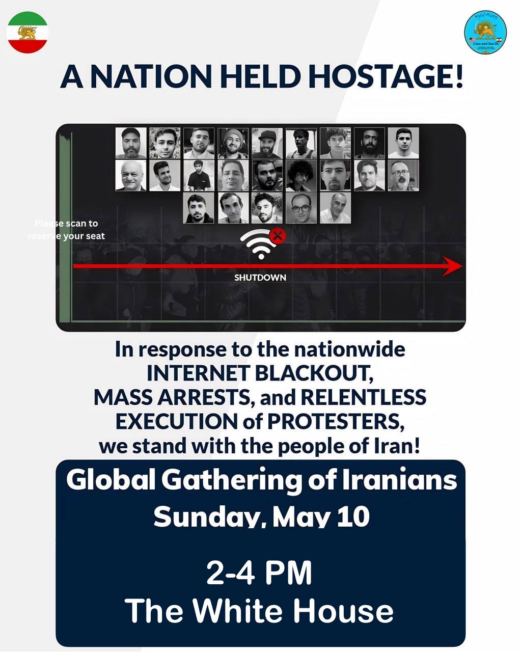 Flyer for the protest a Nation Held Hostage